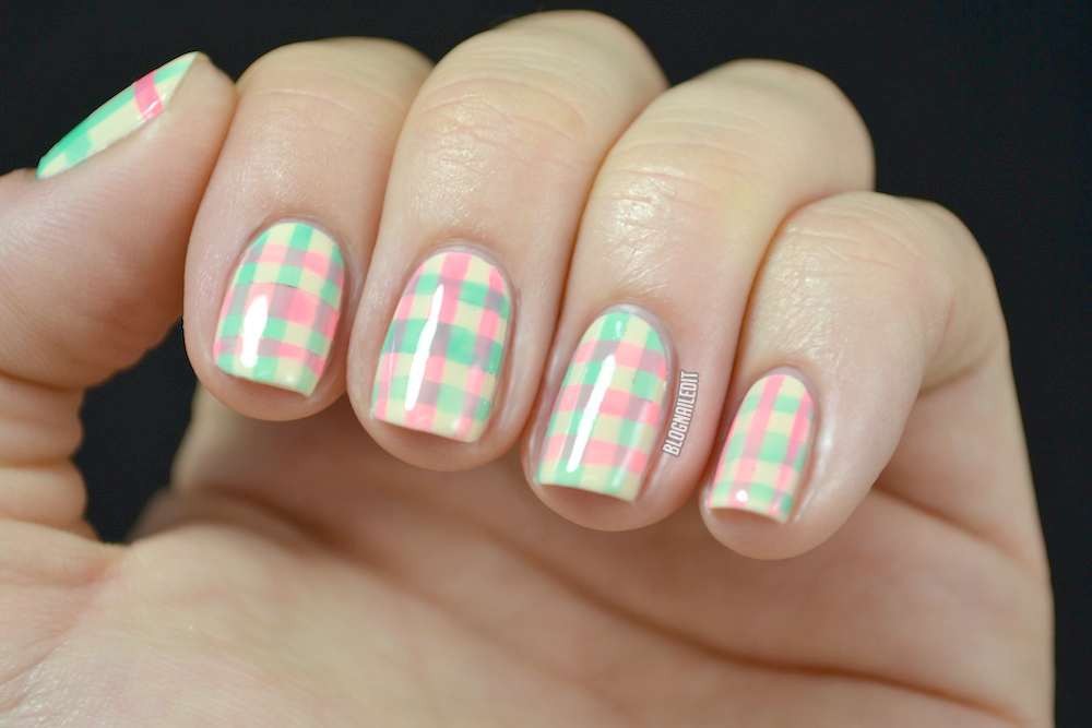 Three Color Plaid Nail Designs for Short Nails - wide 4