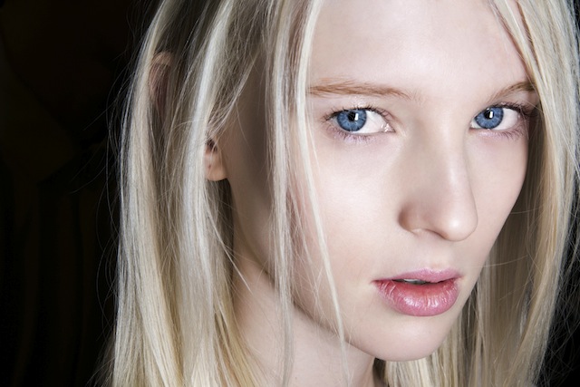 Model with clear skin