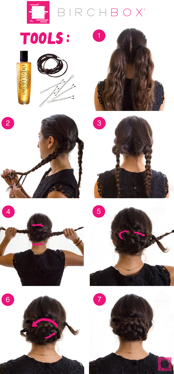 braided pigtails How To: Get a Folded Pigtail Braid Updo