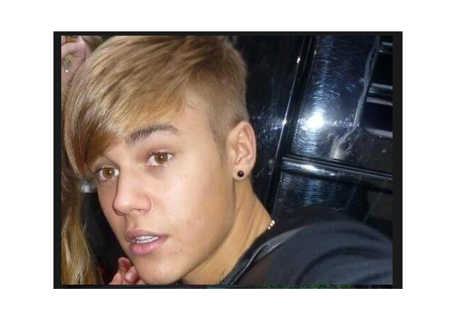 Justin Bieber with shaved side of head
