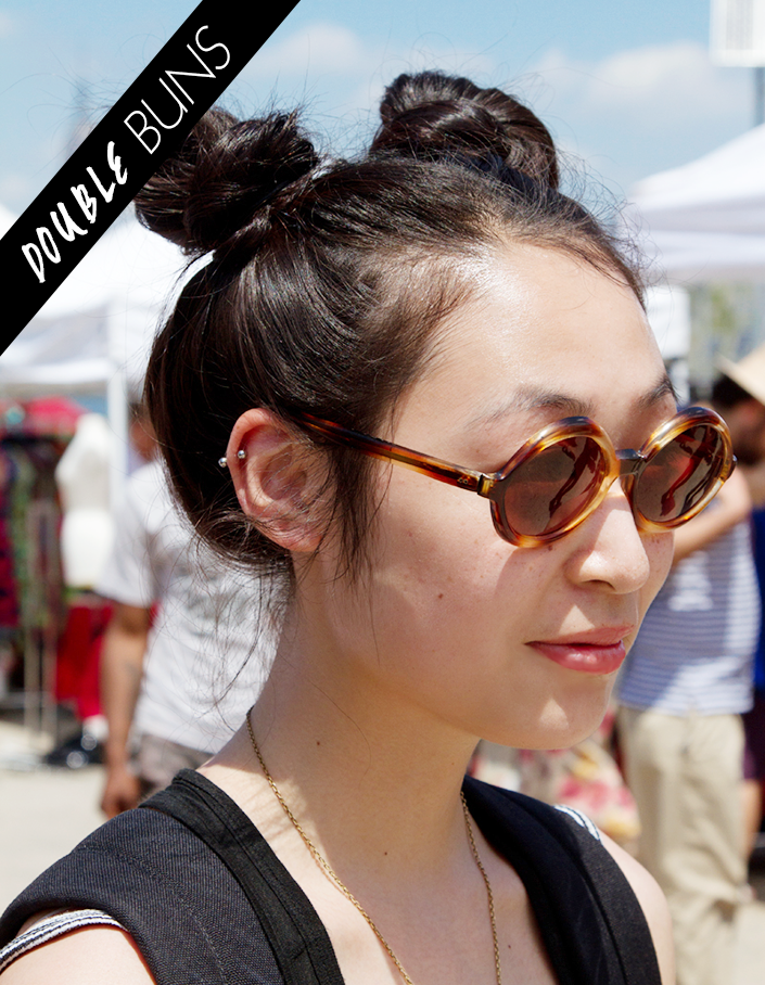 Beauty street style double buns