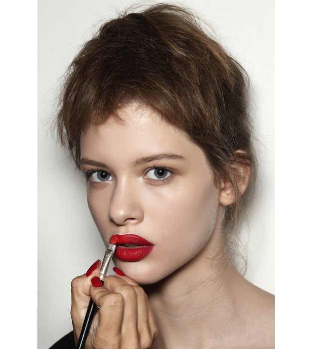 poppy red lipstick