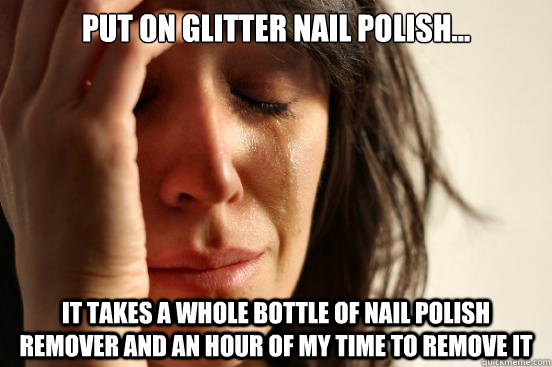 remove glitter nail polish