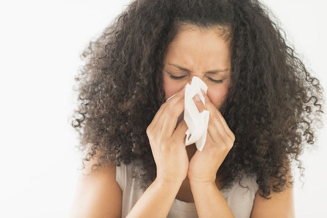 Woman with allergies