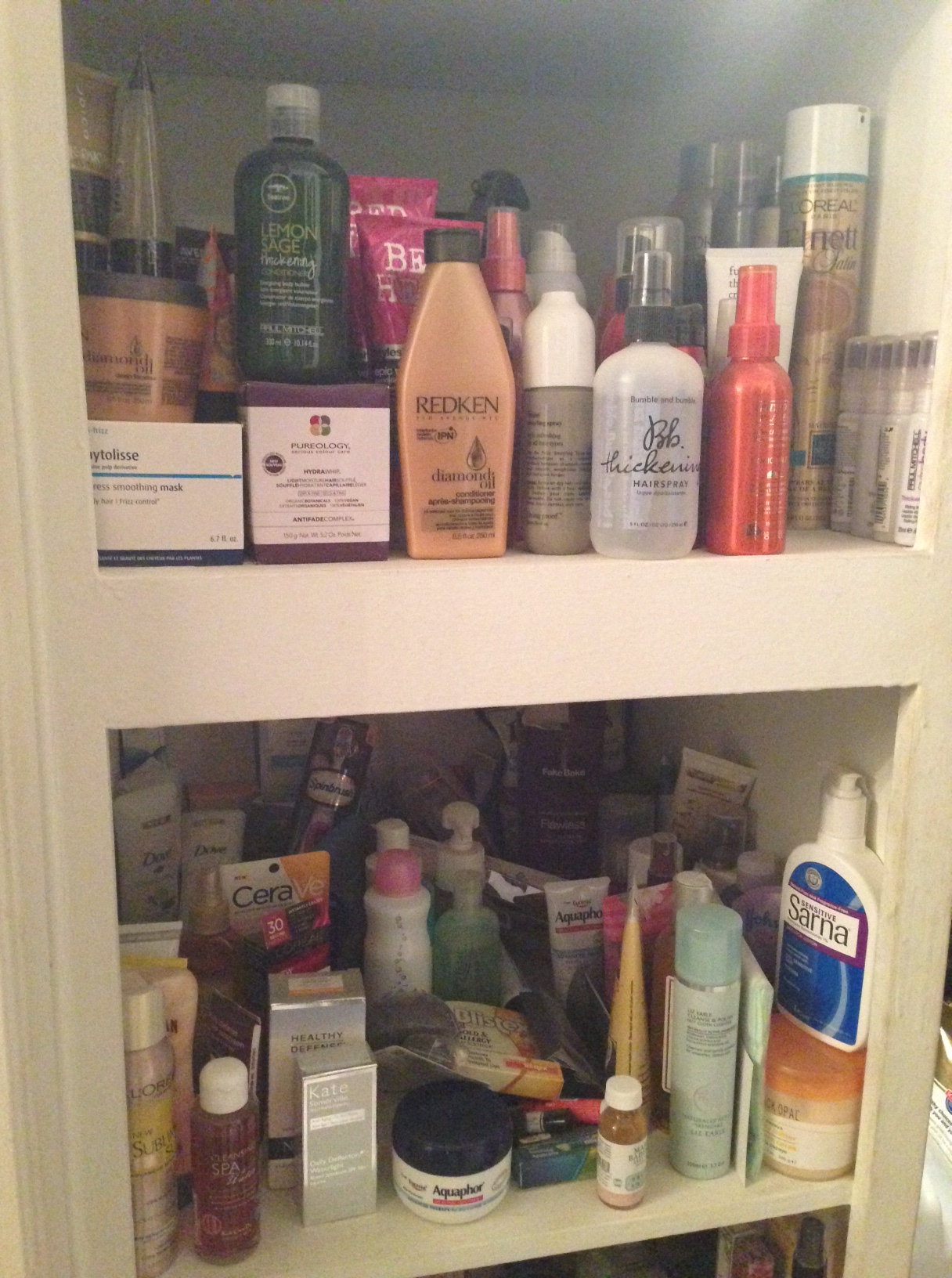 cabinet full of beauty products cabinet full of beauty products