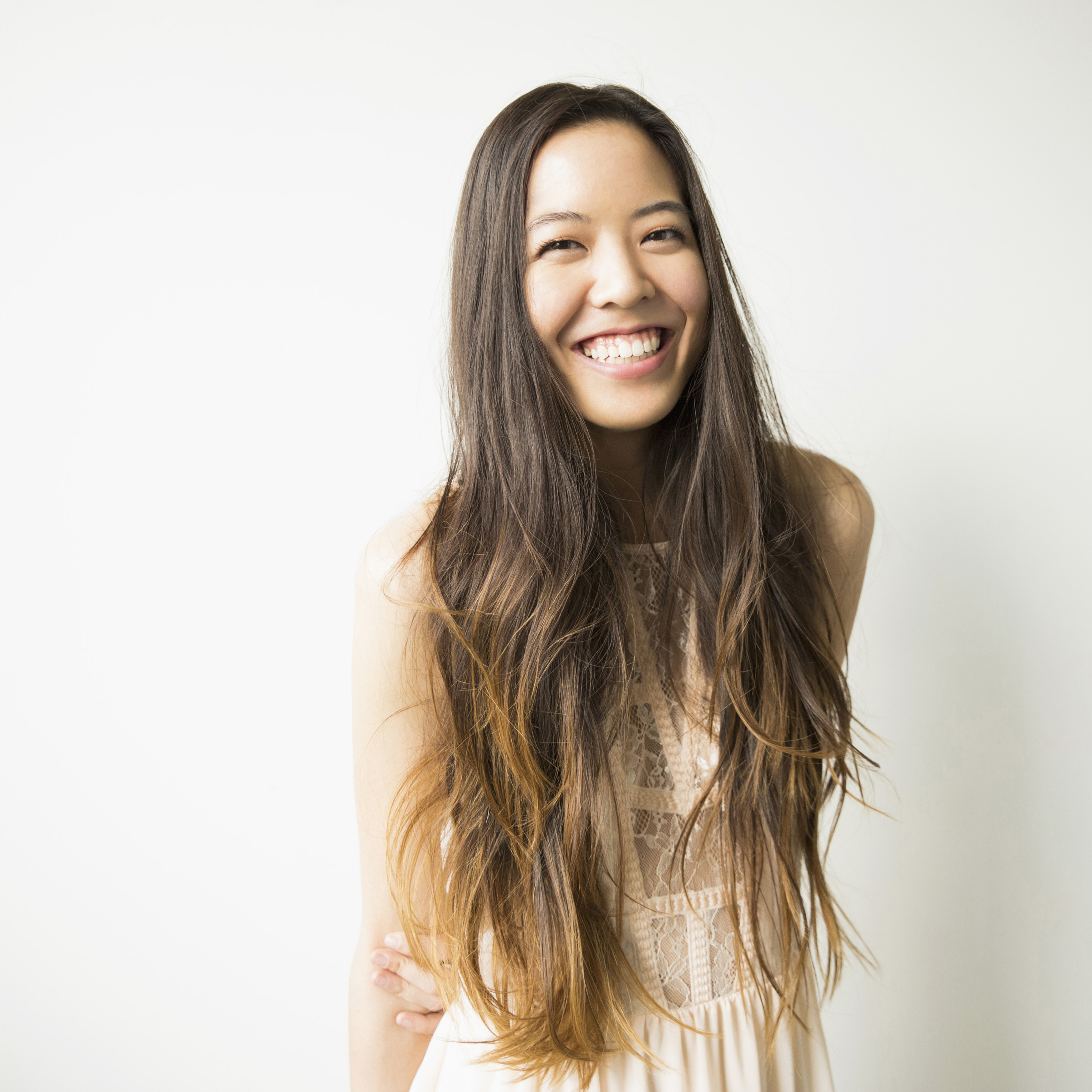 woman with long brown hair