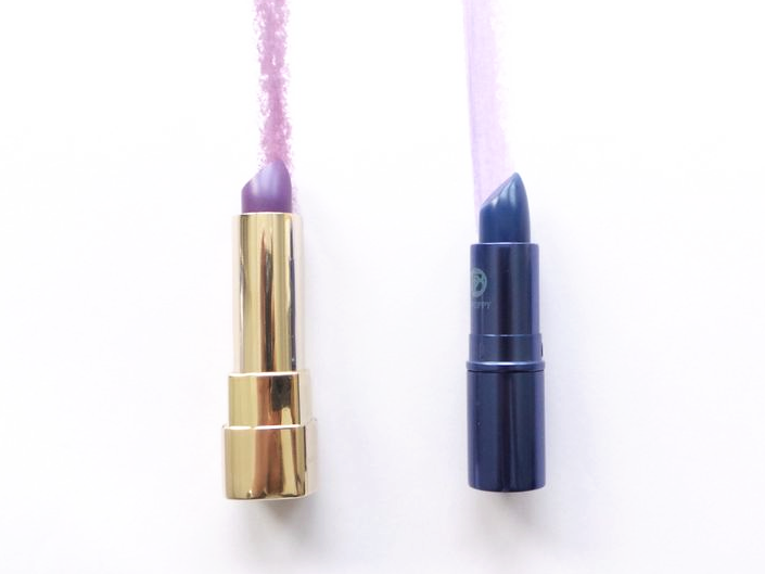 purple and blue lipstick
