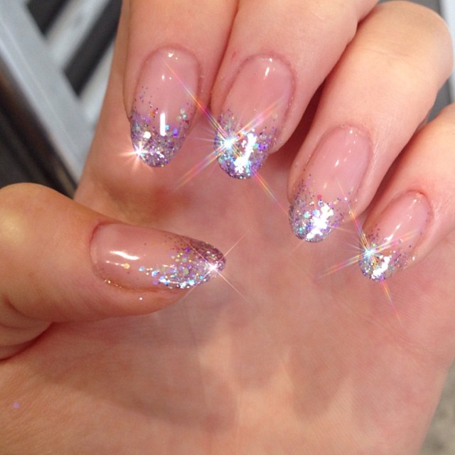 glitter tips nails