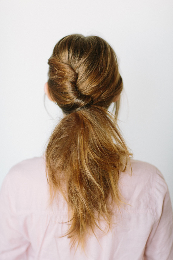 low twisted ponytail