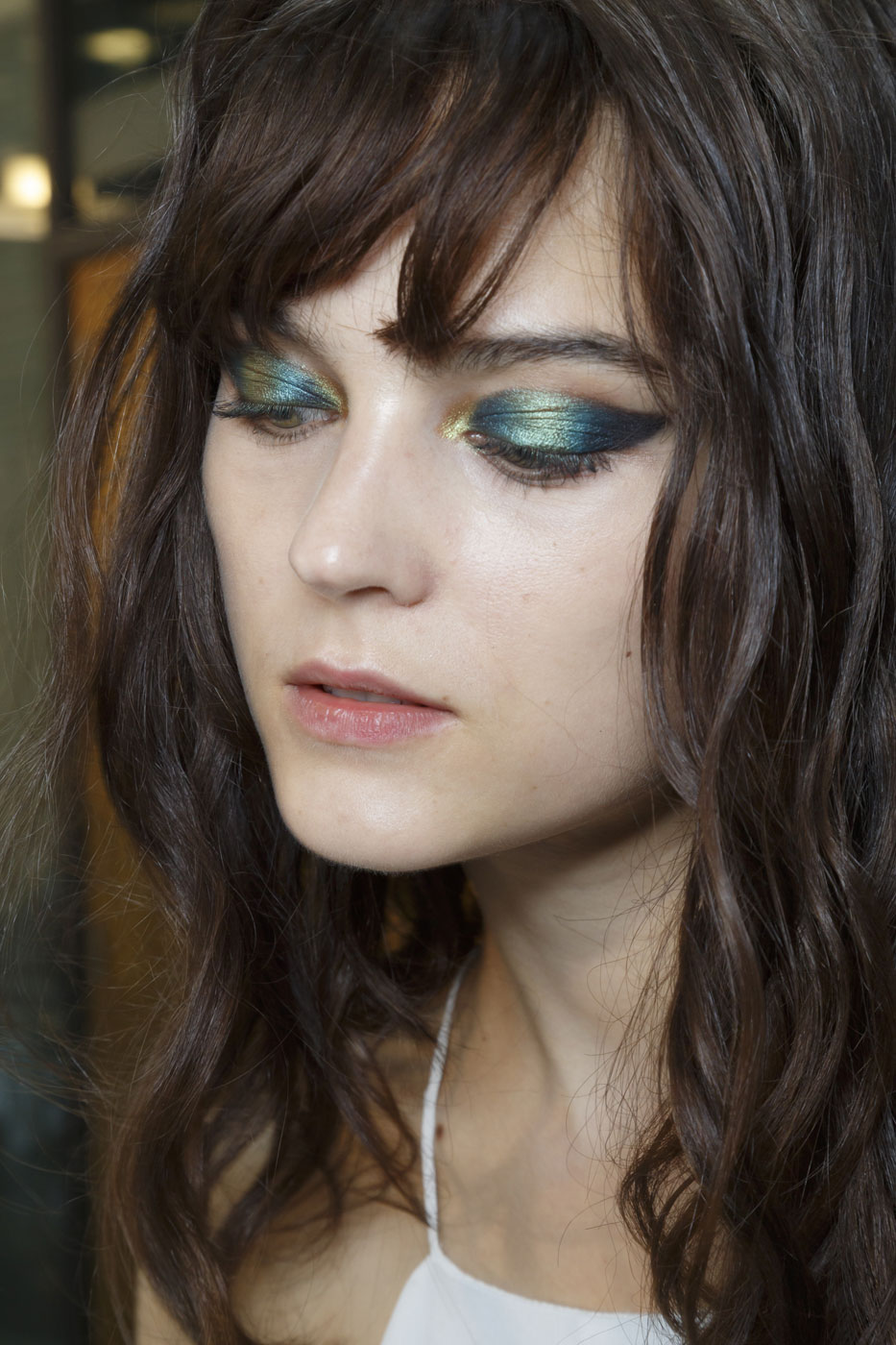 metallic green eyeshadow