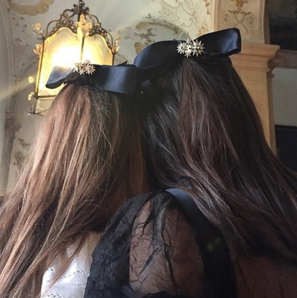 chanel black hair bows